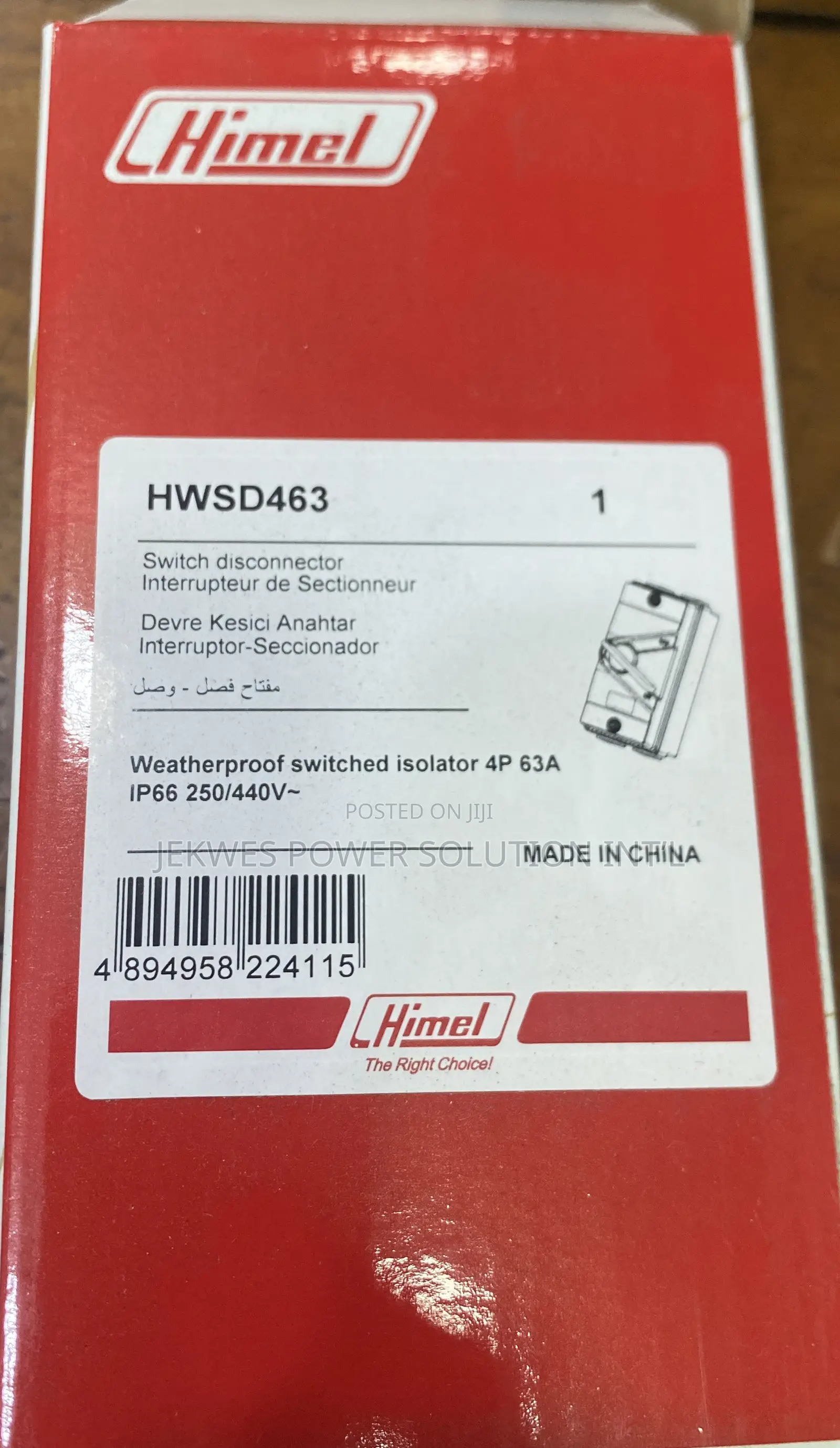 Original 63 a Himel Weatherproof Isolator