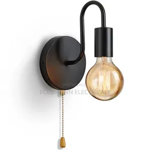 Nordic Industrial Wall Lamp Iron Black E27 Indoor Lighting Bedside