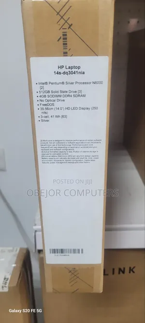 New Laptop HP 14S 4GB Intel SSD 512GB