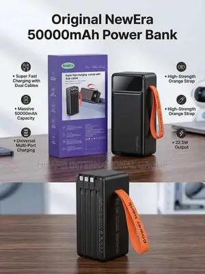 NewEra 50000mAh Power Bank With Buit in Cables + Digital Display