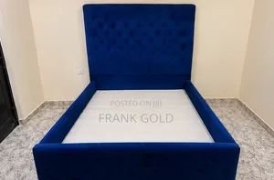 Luxury Blue Upholstered Bed Frame – Strong & Beautiful