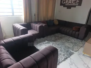 Neatly Used Sofa With Throw Pillows