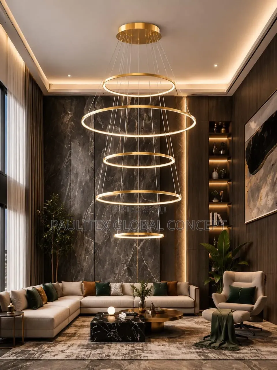 Cascading Gold Ring LED
