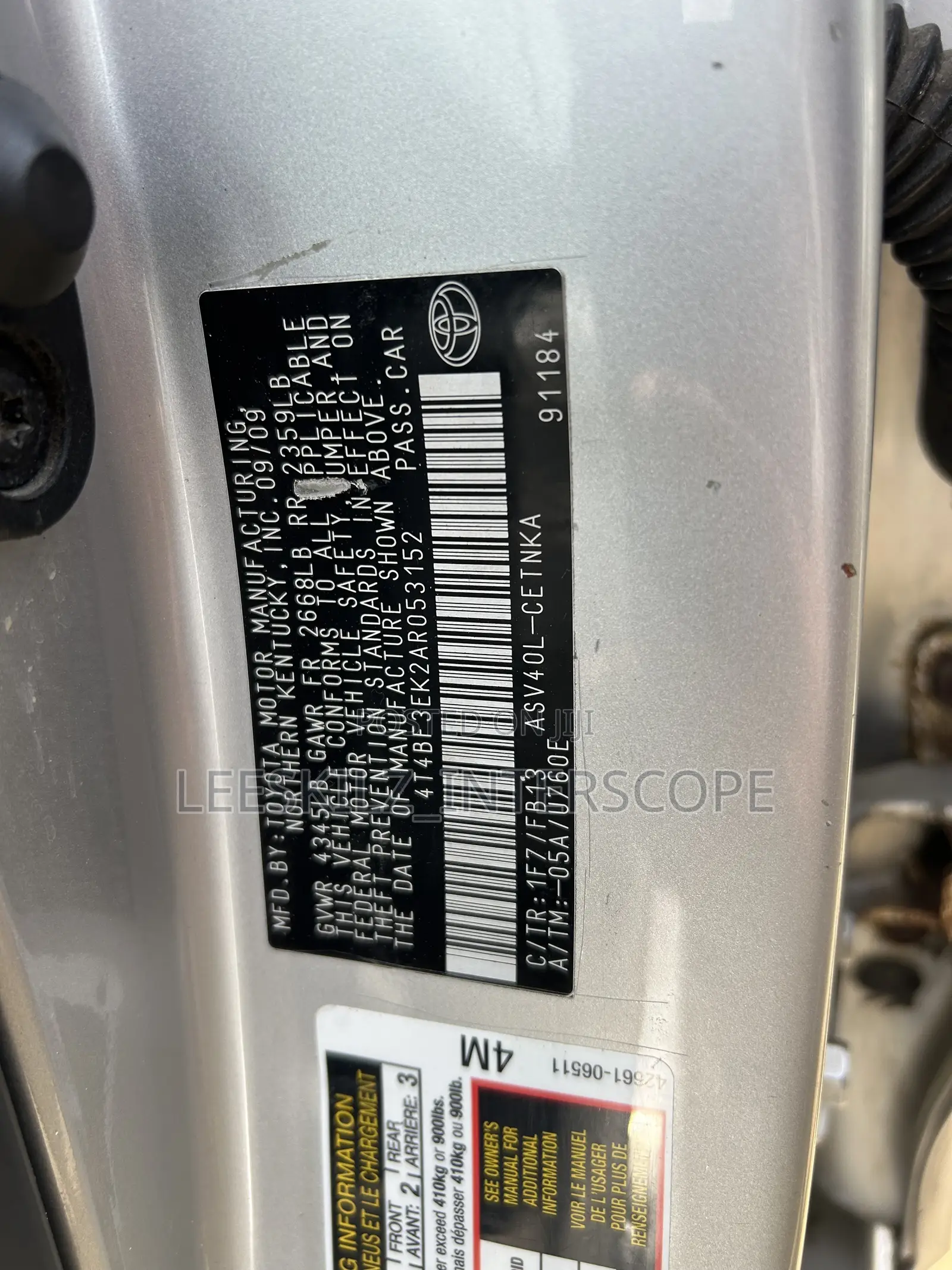 Toyota Camry 2010 Silver