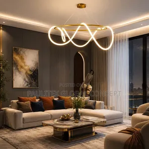 Gold Infinity Loop LED Pendant Chandelier