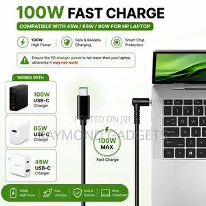 USB-C PD to HP Blue Tip Laptop Charging Cable 100W – 4.5mm X 3.0mm