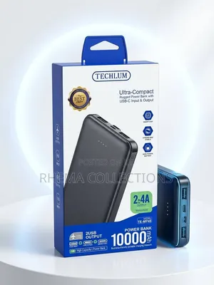 10,000 Mah Techlum Power Bank
Ultra-Compact Rugged Power Bank