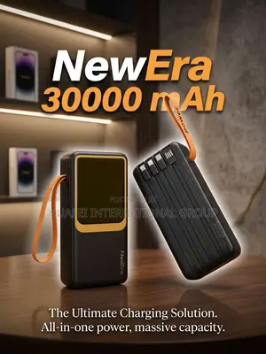 NewEra 30000mah Power Bank With 4 Built in Cables + Led Fast Charging