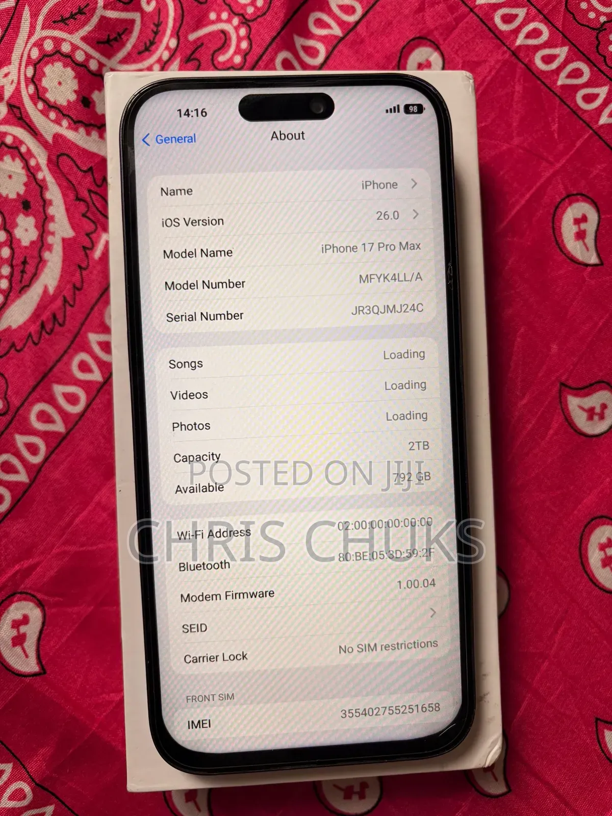 Apple iPhone 17 Pro Max 2 TB Blue