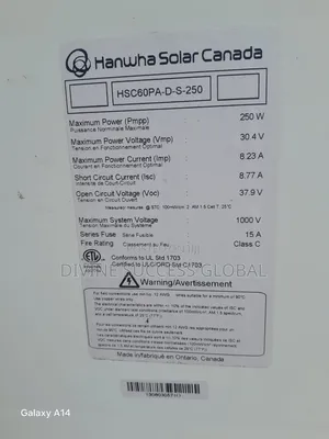 Quality 250 Watts Poly 60cell