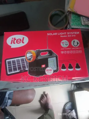 Itel Solar Light, 3 Bulb, Bluetooth and Radio Fm