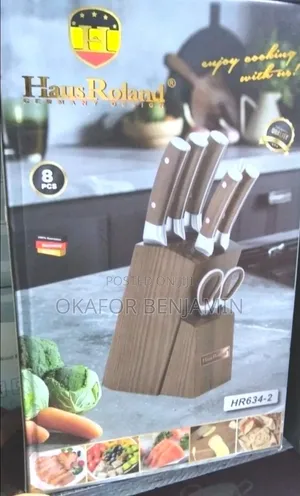 High Quality Haus Roland Wooden Stand Kitchen Knife Set