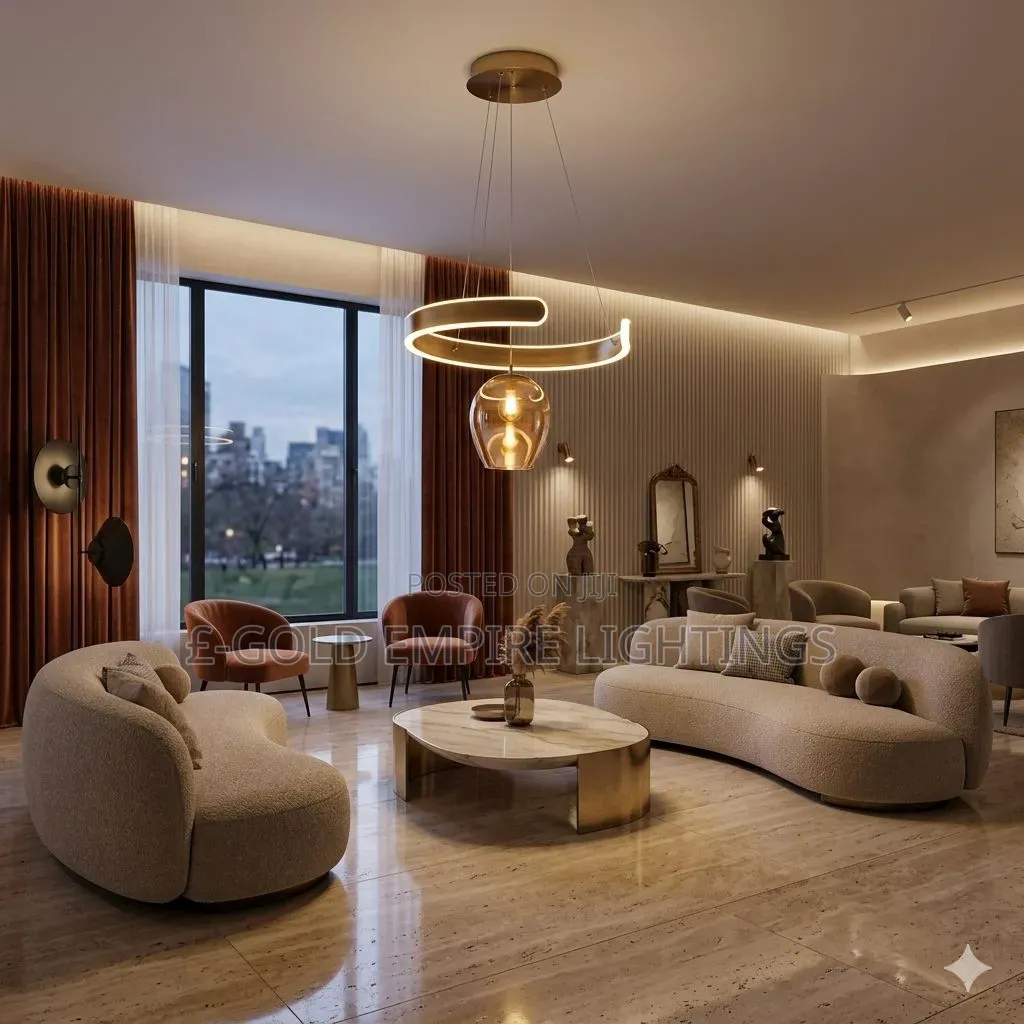 Modern Luxury LED Ring Chandelier With Glass Pendant – Ceiling Light