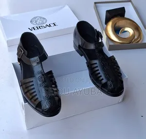 Men's Dino Verrani Leather Cage Sandals - Black