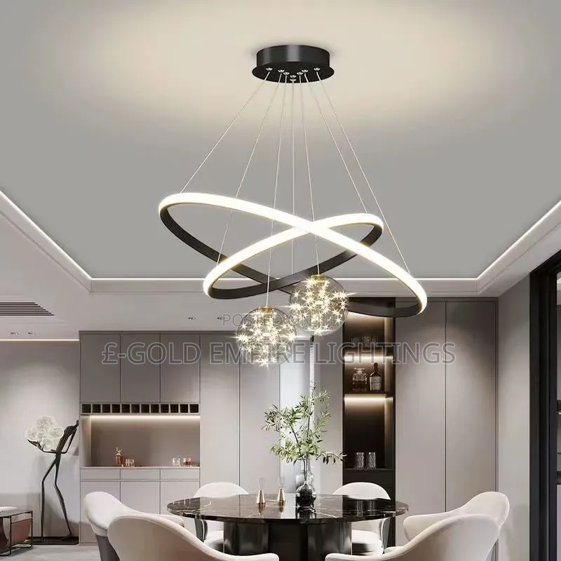 Modern LED Chandelier Pendant Light – Double Ring Luxury Design