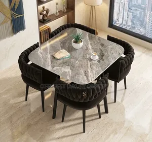 Squared Contemporary Dinning Table and Four Chairs