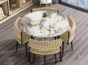 Round Contemporary Four Seaters Dinning Table With Chair