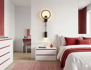 Modern LED Wall Light | Black Circular Bedroom Wall Sconce