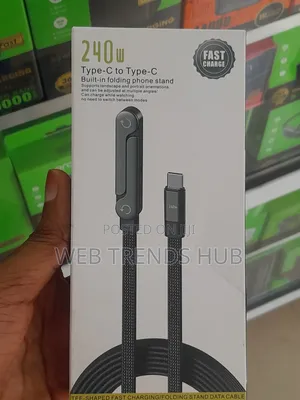 240W Type-C to Type-C Cable for Gamers With Inbuilt Stand
