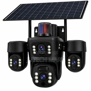Ubox 3 Lens Double Panels Solar Powered CCTV Camera