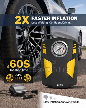 Original Car Tyre Pump (Pointer Gauge) (Original Suitu)