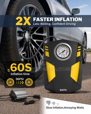 Original Car Tyre Pump (Pointer Gauge) (Original Suitu)