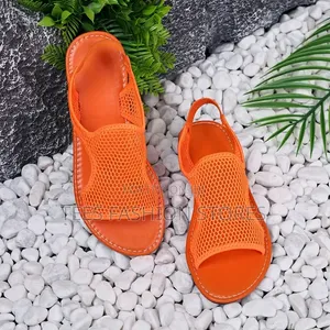 Breathable Mesh Sandals - Flat Soles, Slingback Design - Size 40
