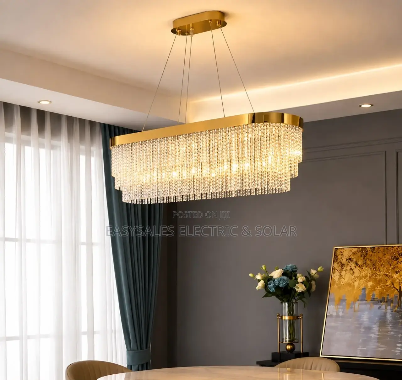 Modern Gold Crystal Round LED Chandelier,Luster