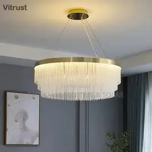 New Round Light Luxury Crystal Lights