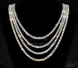 4MM Tennis Chain Iced Out Necklace Mens Women Fashion Jewelry