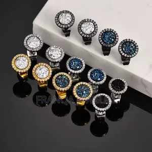 PVD Cubic Zirconia Color Blue Gold Silver Earrings