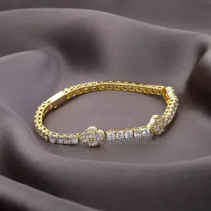 Vca Styled 14 Karat Tennis Gold Bracelet