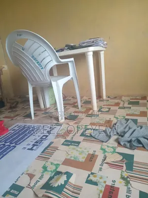 White Plastic Chair With Table