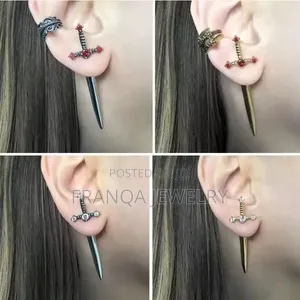 Sword Y2K Cross Earring
