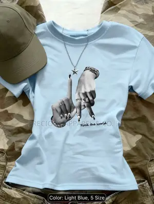 Women’s Light Blue Graphic T-Shirt | Stylish Casual Top