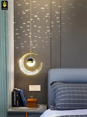 Luxury Gold Crescent Crystal Pendant Light | Modern Bedroom Chandelier
