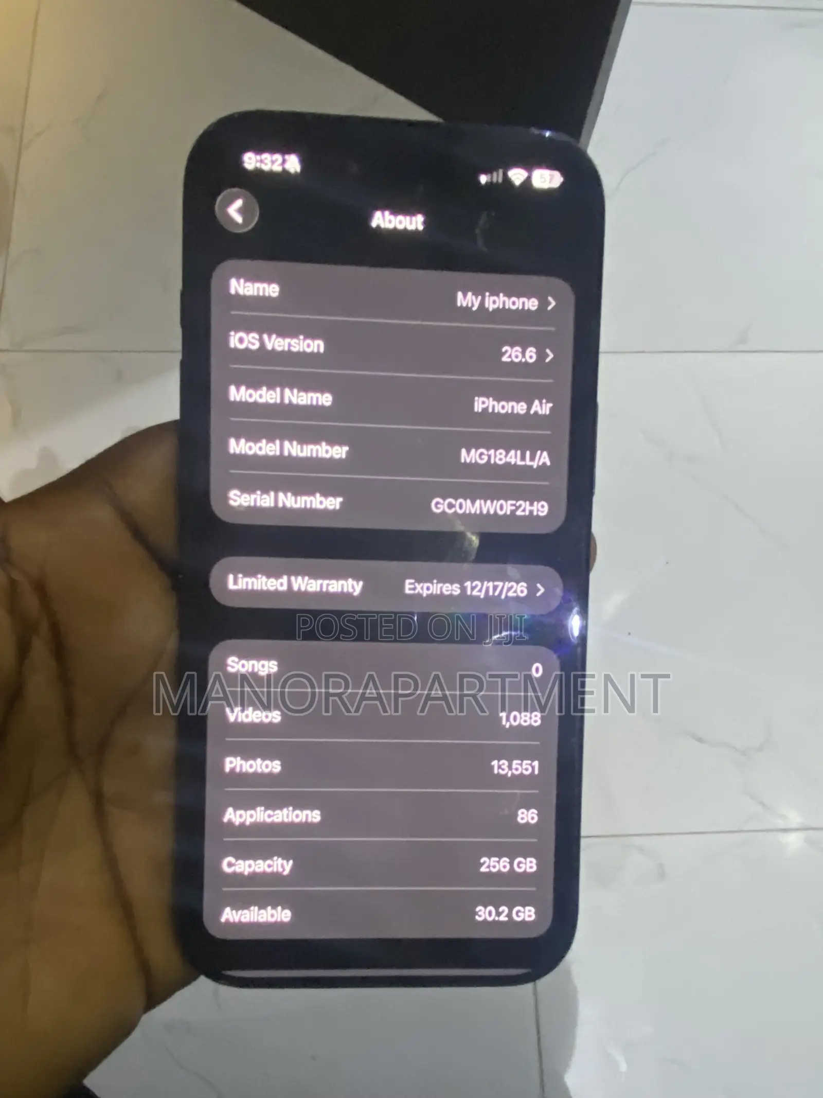 Apple iPhone Air 256 GB Black