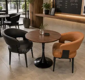 The Image Shows a Modern 2-Seater Café Dining Set Featuring a Roundtab