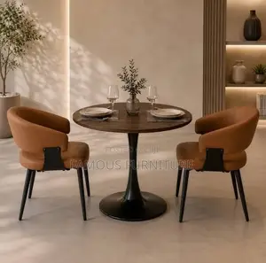 The Image Shows a Modern 2-Seater Café Dining Set Featuring a Roundtab