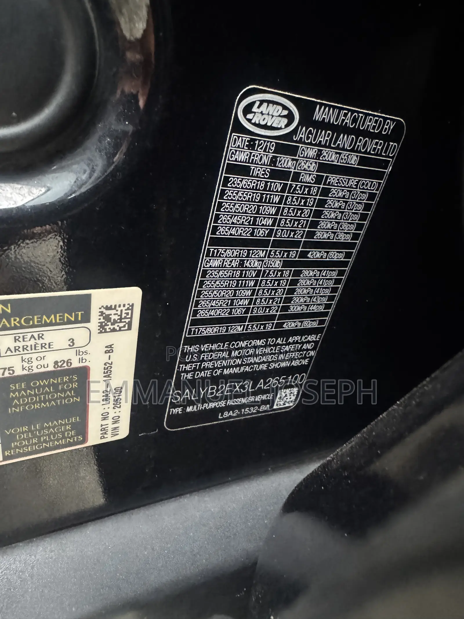 Land Rover Range Rover 2020 Black