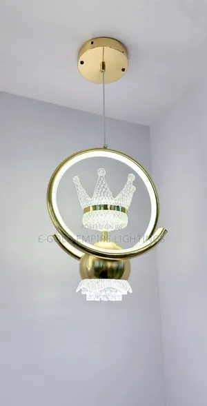 Luxury Gold Crown LED Chandelier – Modern Pendant Ceiling Light