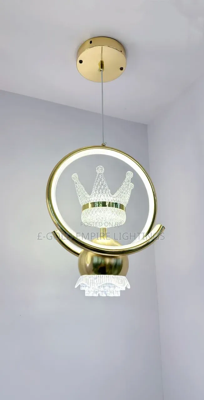 Luxury Gold Crown LED Chandelier – Modern Pendant Ceiling Light