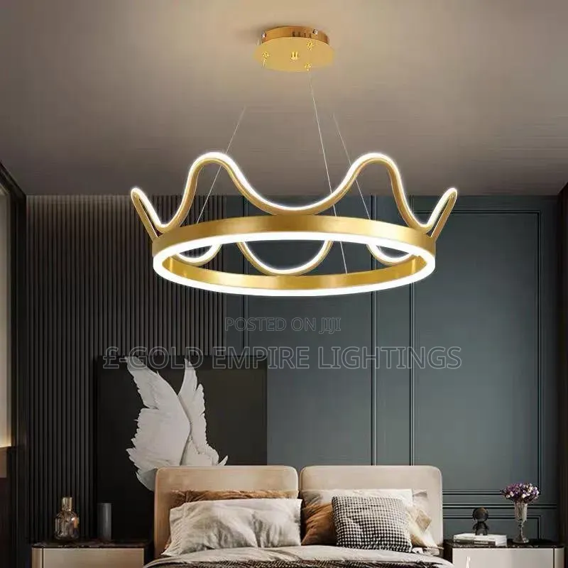 Modern Luxury LED Ring Chandelier – Gold Ceiling Light