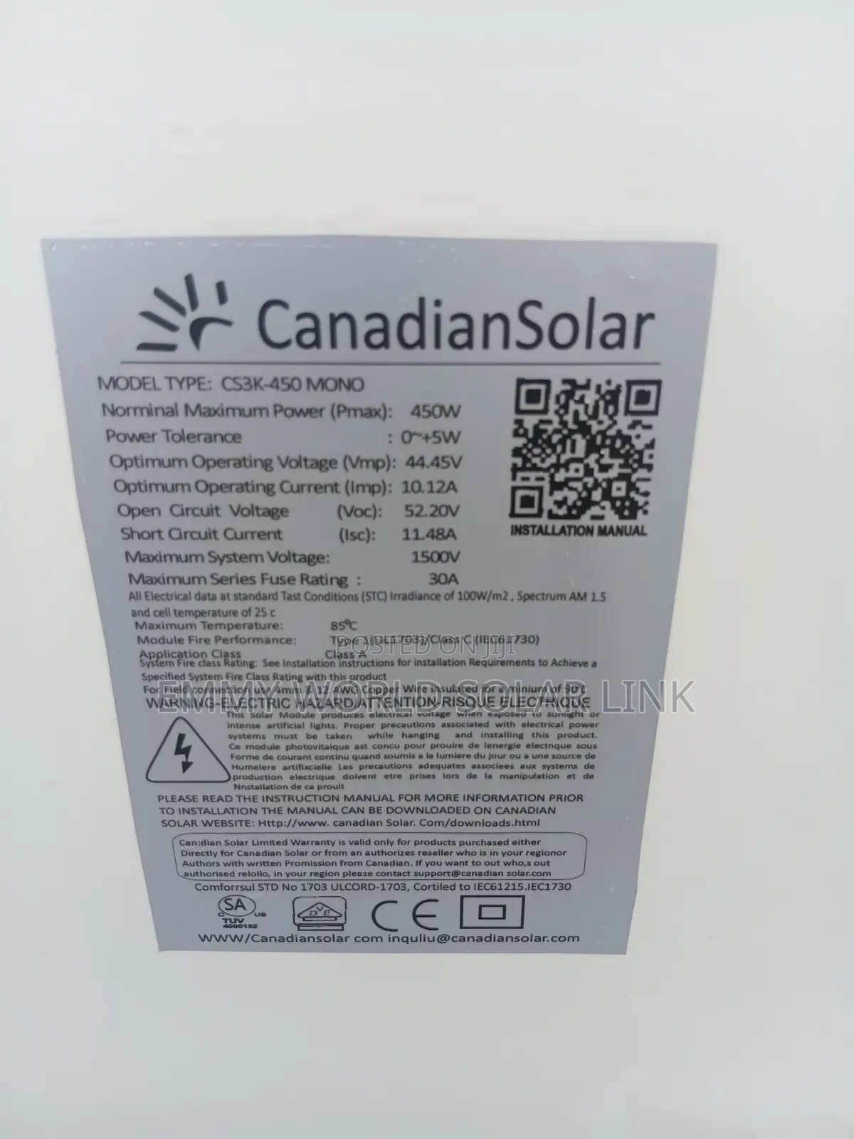 Solar Panel 450watts