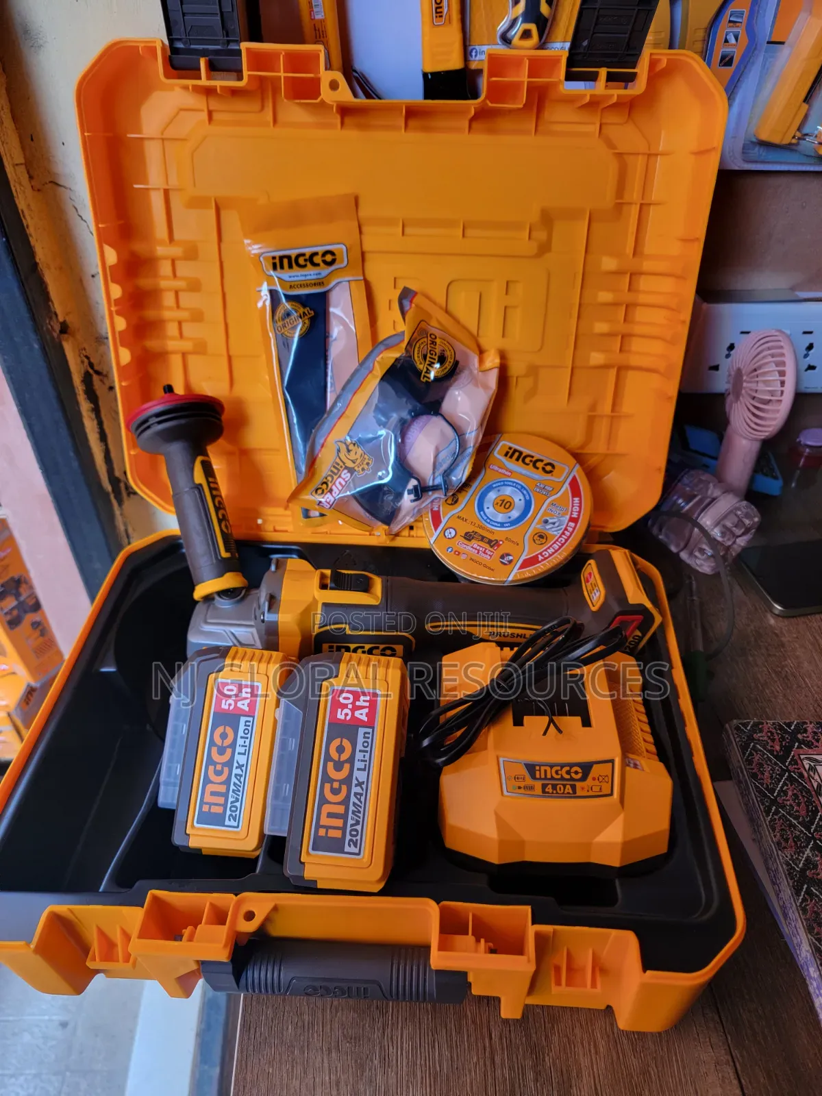 Ingco Cordless Angle Grinder 20v 5.0ah Battery 1200w