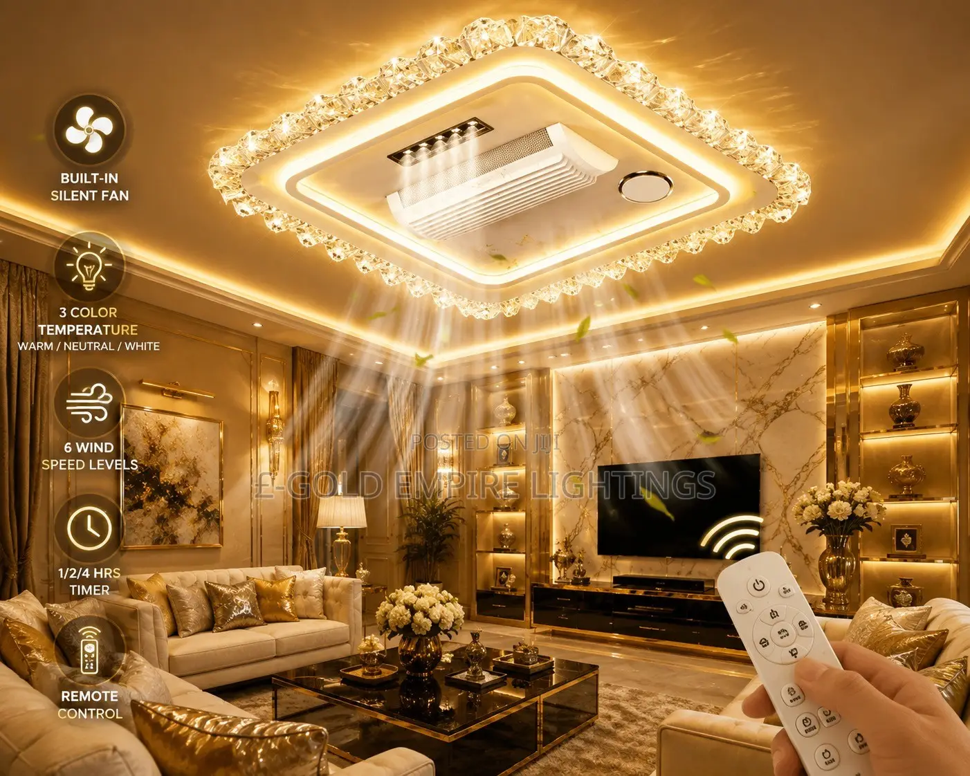 Royal Crystal Cool Fan Light