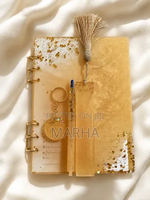Luxury Resin Journal Gift Set – Journal, Pen, Bookmark Key Holder