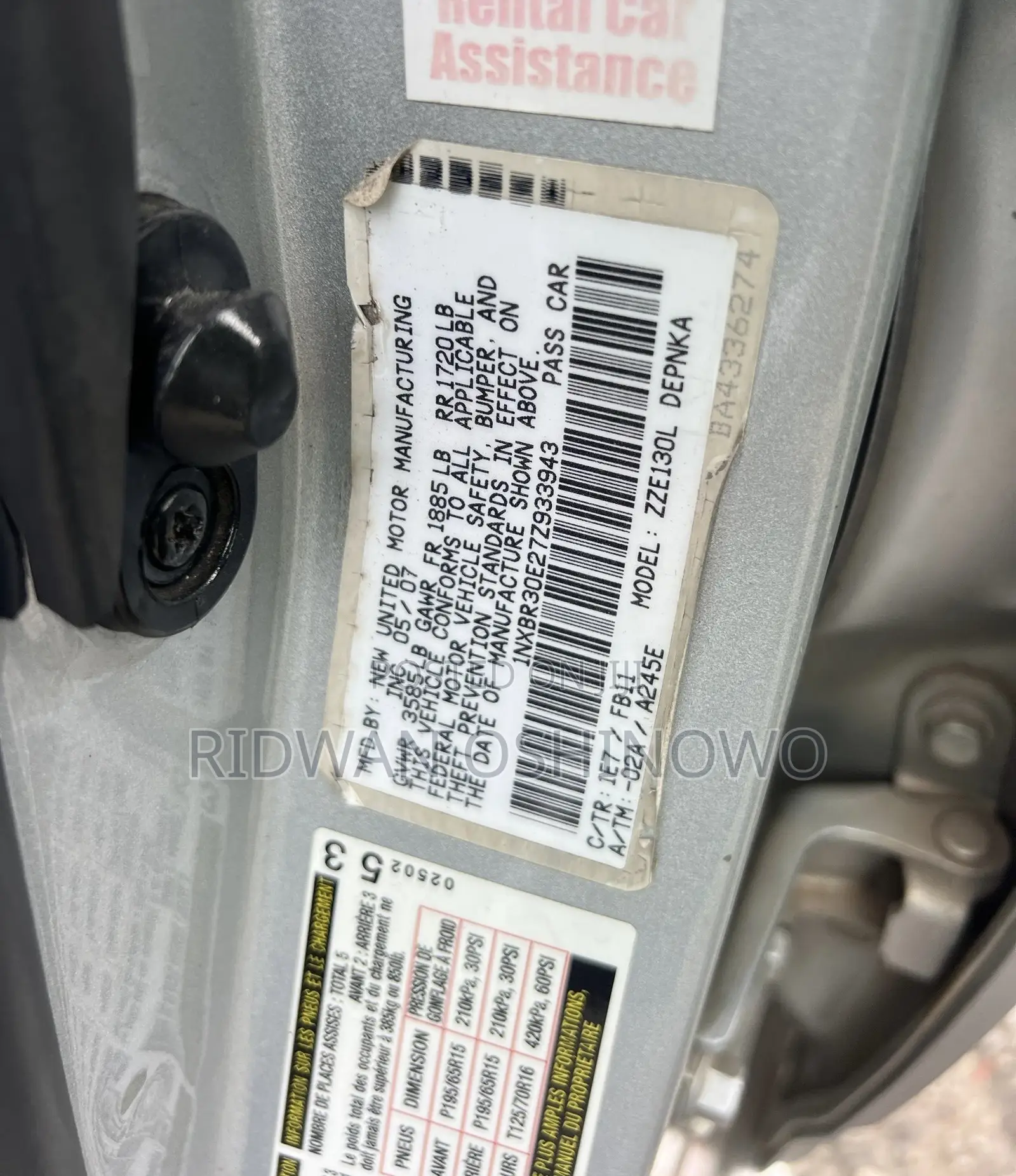 Toyota Corolla 2007 Silver
