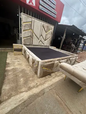 High Padded 6 by 6 Bedframe With Ottoman