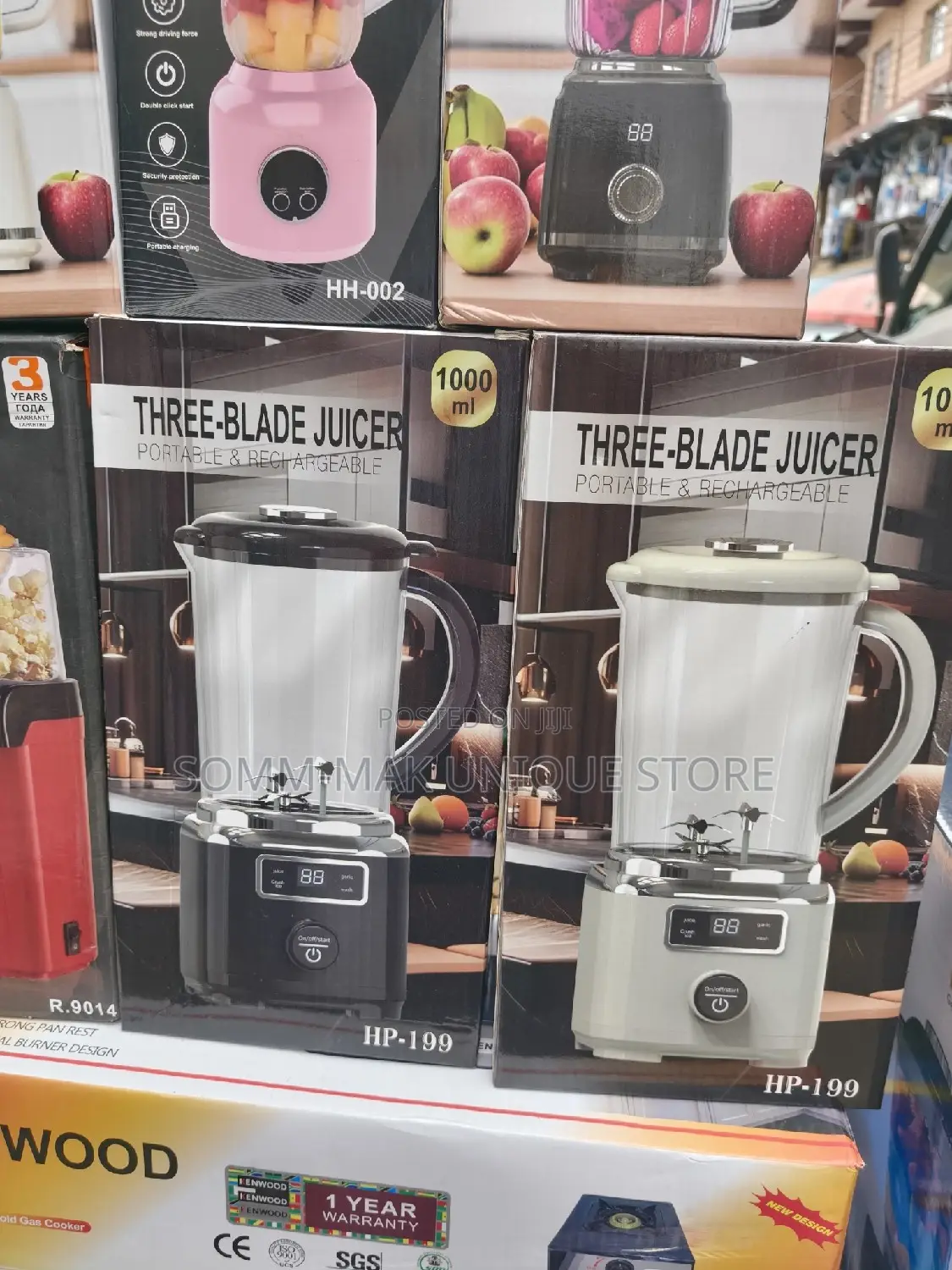 3 Brades Rechargeable Juicer Blendee 1000ml